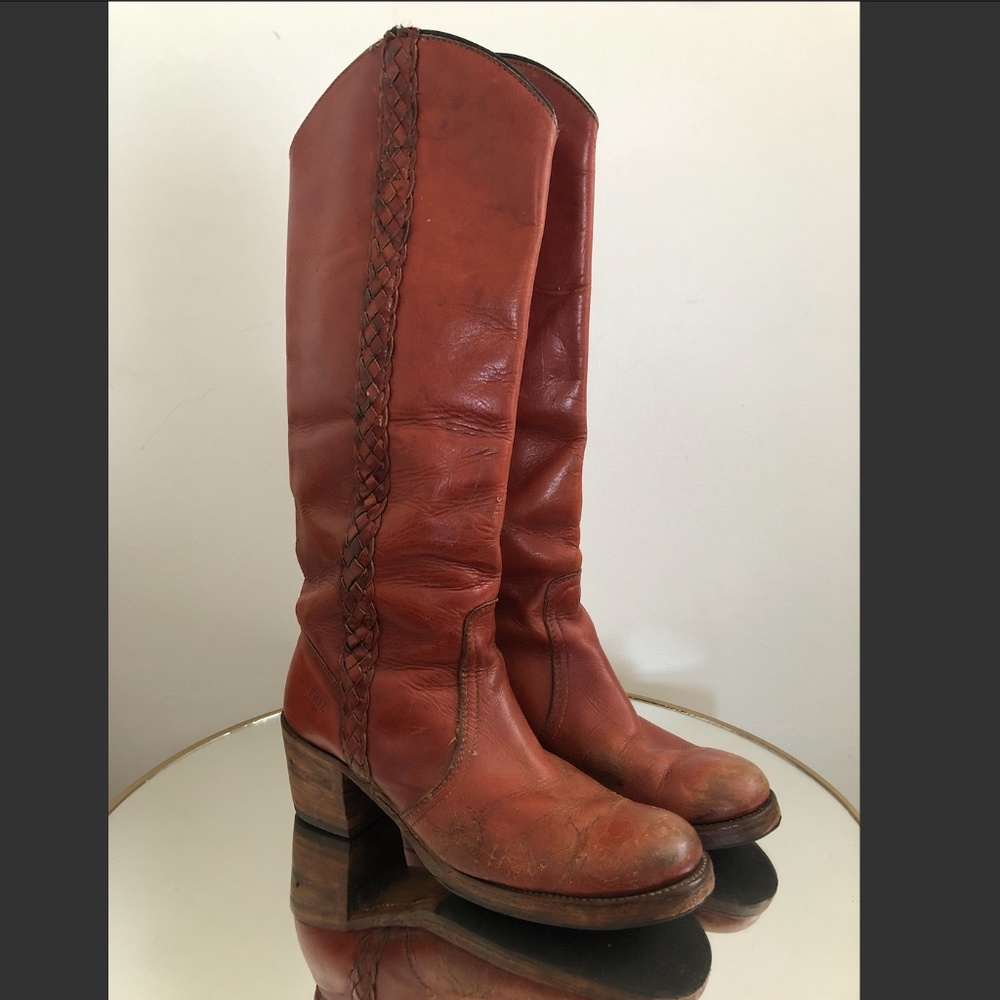 Vintage Frye Campus Braid Boots